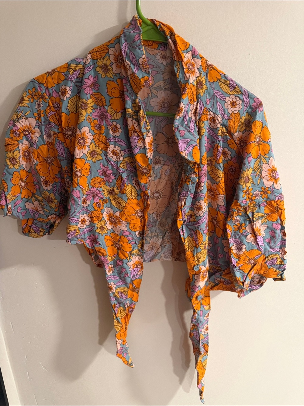 Love Notes Floral Crop Top in Orange, Pink & Blue